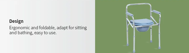 Chaise de toilette en acier inoxydable réglable pour les adultes