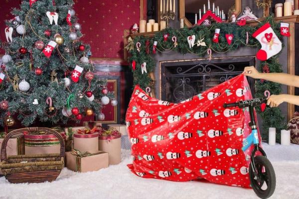 Sacos plásticos coloridos não tóxicos do papel de embrulho, sacos reusáveis do presente do Natal da extra grande