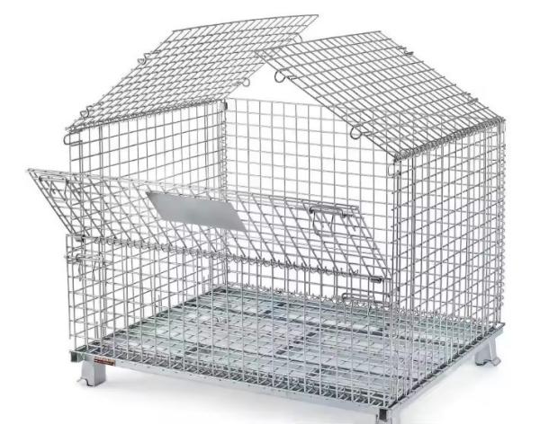 Collapsible Foldable Butterfly Cage Mobile Turnover Cages with Wheels and Open/Closed