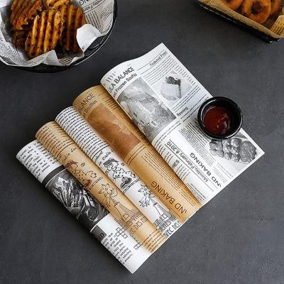 Custom printing wrapping greaseproof food grade paper for hamburger sandwich aluminium foil packaging