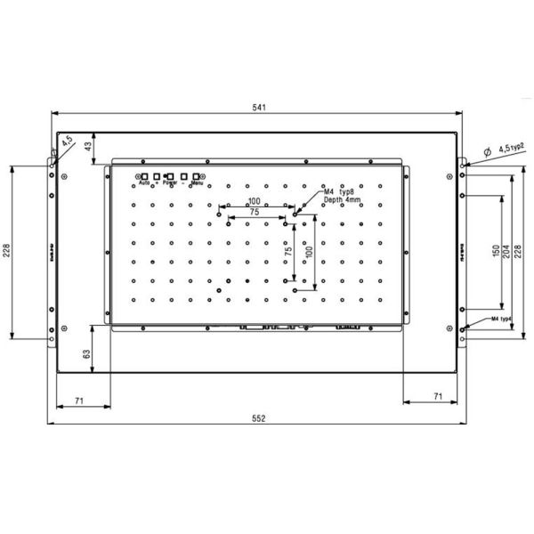 Waterproof 21.5inch Infrared Touch Monitor Screen For Kiosks 10 Points Multi Touch