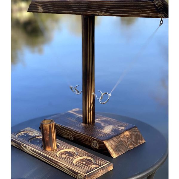 Handmade 8.5cm деревянные игрушки кукольного дома покрасили кольца бросая крюки