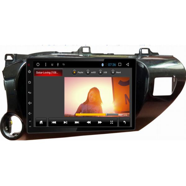Ouchuangbo car radio gps navi video android 6.0 for Toyota Hilux with dual zone SWC USB AUX bluetooth