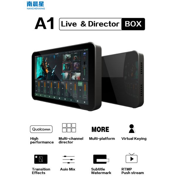 Comutador de câmera de transmissão ao vivo portátil Studio IP Video Switcher Para YouTube Facebook Instagram