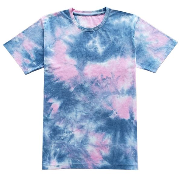 Adults Tie Dye Printing Men's T-shirt with Soft Hand Feel and 100% Cotton Fabric