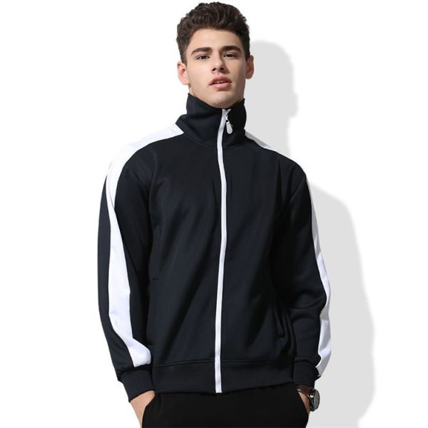 Unisex Two Piece Set Sports Tracksuit Jackets Ribbing Hem And Cuff