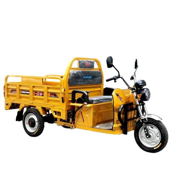 72V 1000W Triciclo Elétrico para Adultos para Cargo Max Body Trip Power Rickshaw Amarelo