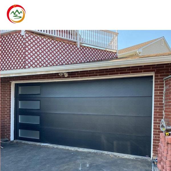 China Factory Custom Electrical Shutter Doors Villa Exterior Aluminum Garage Doors Tempered Smooth Surface Garage Doors