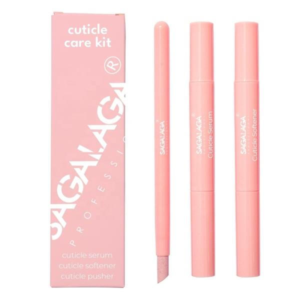 3 in 1 Cuticle Remover Nail Care Kit with Cuticle Oil Pen Nail Push Manicure Tools for Cuticle Softener & Moisturize