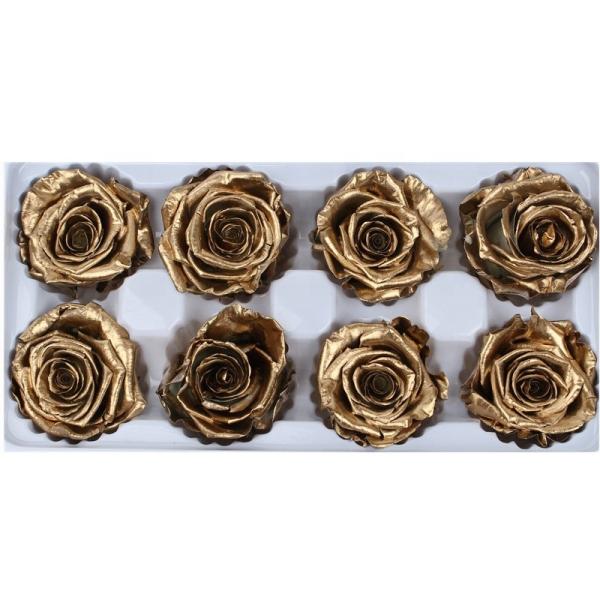 Gold Eternal Rose Gift , DIY Artificial Rose Heads For Christmas Decoration