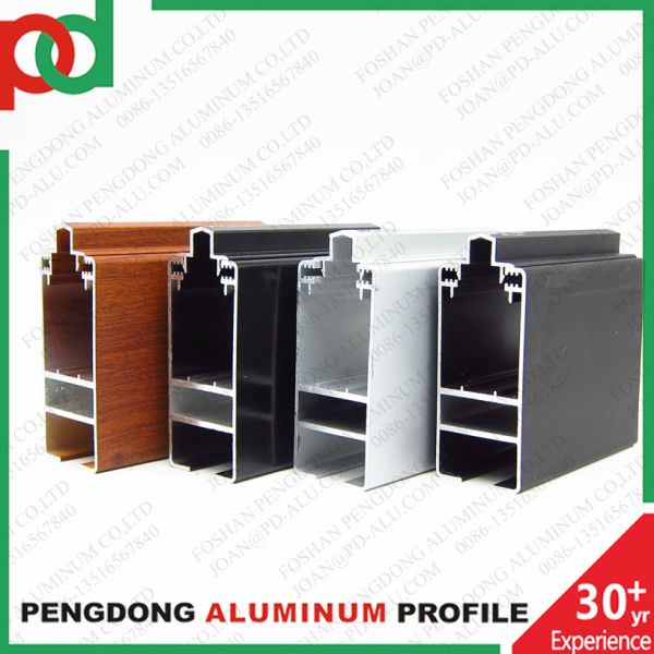 Temper T5 Square Aluminium Profiles For Windows And Doors MP 80 Mate Black Wooden Touch Profile Aluminum