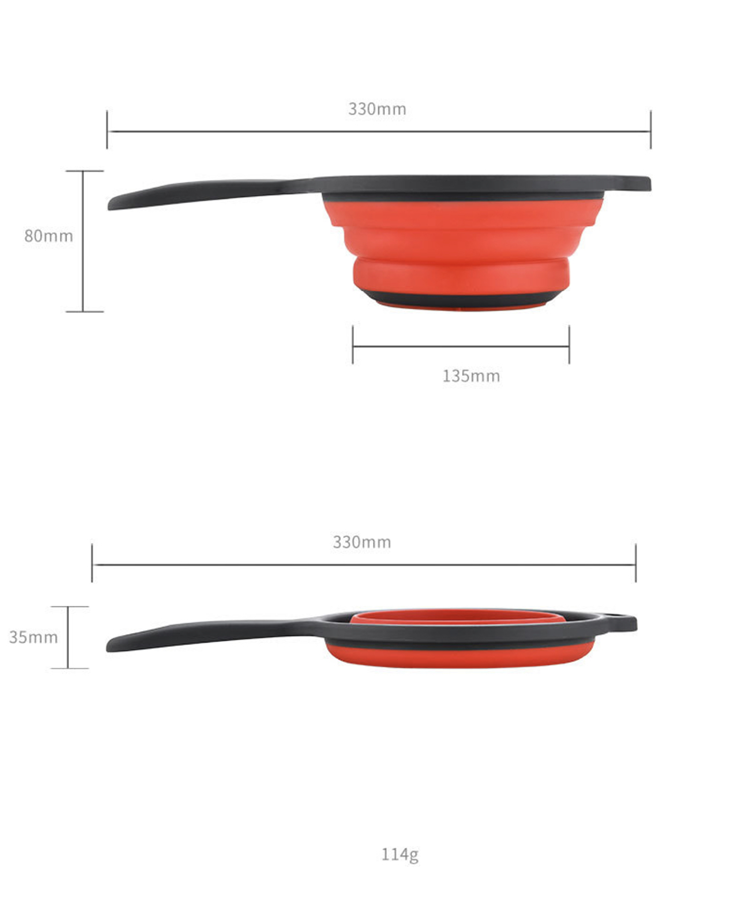 Kitchen Tools Round Basket Collapsible Colander Sink Strainer Set with PP TPR Handle