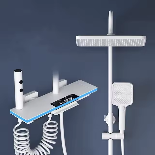 Bathroom Wash LED Digital Shower Mixer with Chrome Finish and Thermostatic System