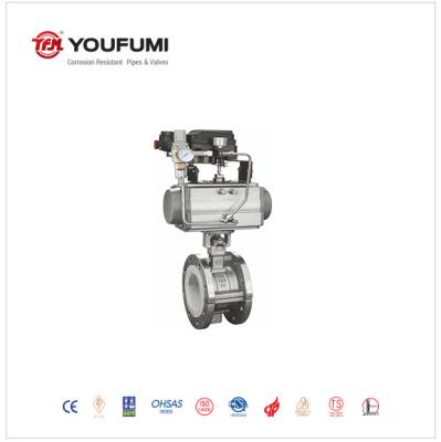 PTFE Manually Operated Butterfly Valve , RF Cf8m Butterfly Valve