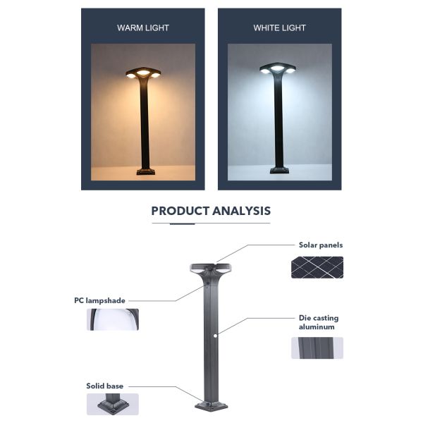 Аттестованная CE тропа СИД квадратного ландшафта солнечная освещает IP65 для вилл декоративных
