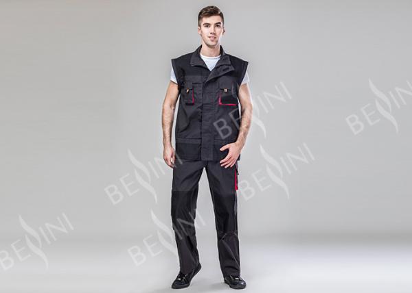 TC 80 / 20  Canvas Dark Gray Heavy Duty Work Suit Bib Pants Jacket With Removable Sleeves