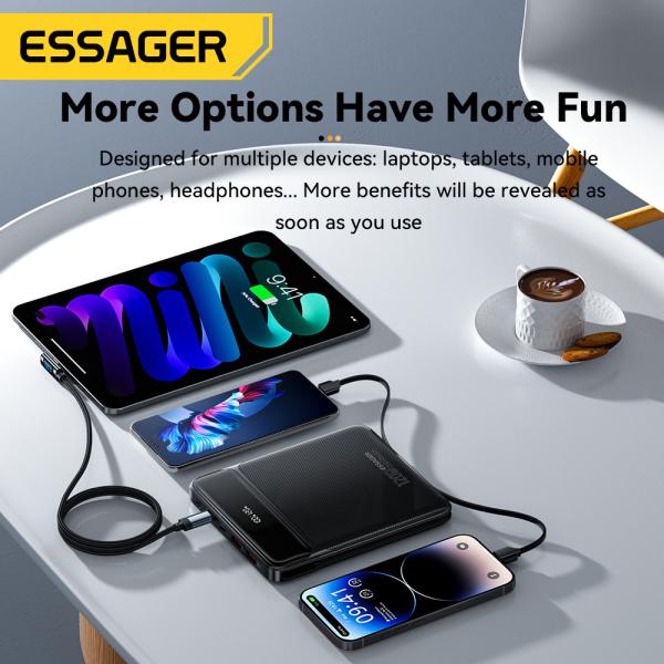 ESSAGER PB905 Series 4 Ports 20000mAh Power Pack Portable Power Bank with Private Mold and TYPE-C Input Interface