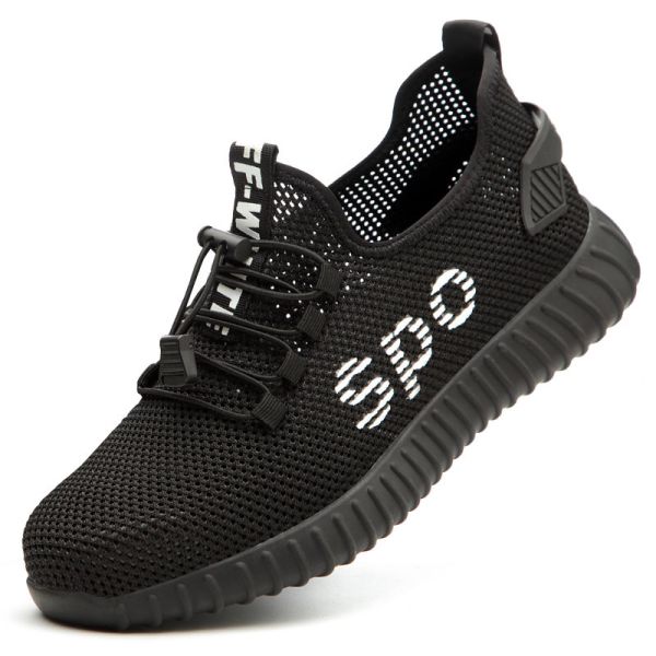 Шэньцзи мужские дышащие Flyknit большие сетки резиновые подошвы Модные ботинки безопасности