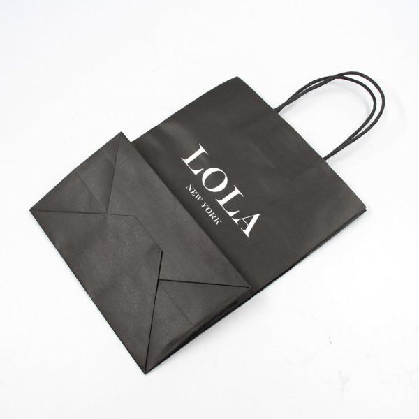 Black White Printing Kraft Paper Bag Reusable  With Handles