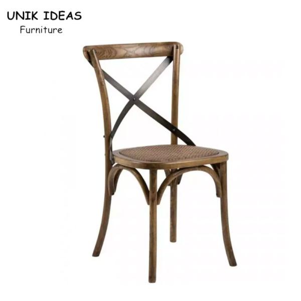 Multi Color Wedding Cross Back Chair Rattan Seat Durable Nordic Dining Chair