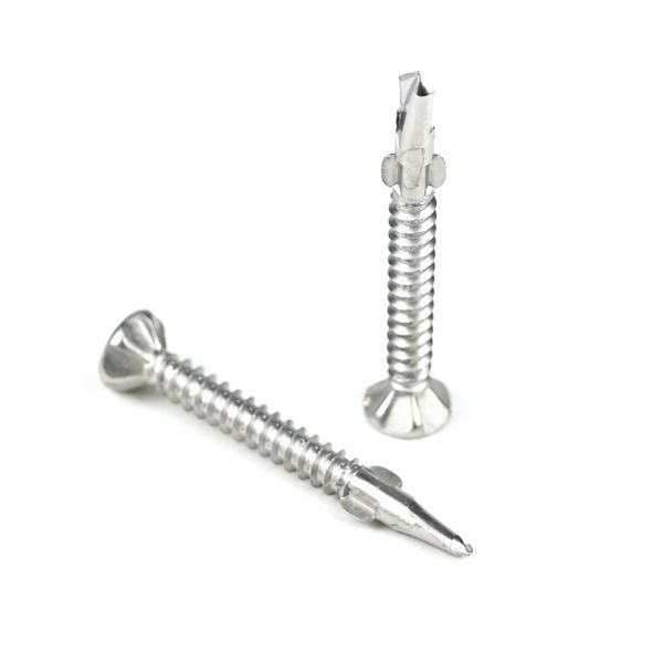 SUS410 Flat Phillips Head Self Tapping Self Drilling Screw Wing Tek Screw with Nibs 4.2x38