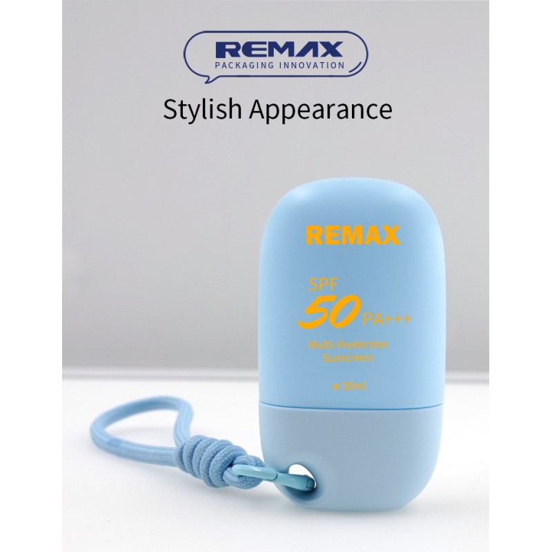 30ml  Blue Sunscreen Bottle with a Hanging Strap Design, Suitable for Outdoor Sports.