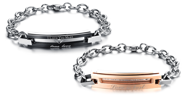 Required mixed batch of fashion lovers titanium steel bracelet gift streamline