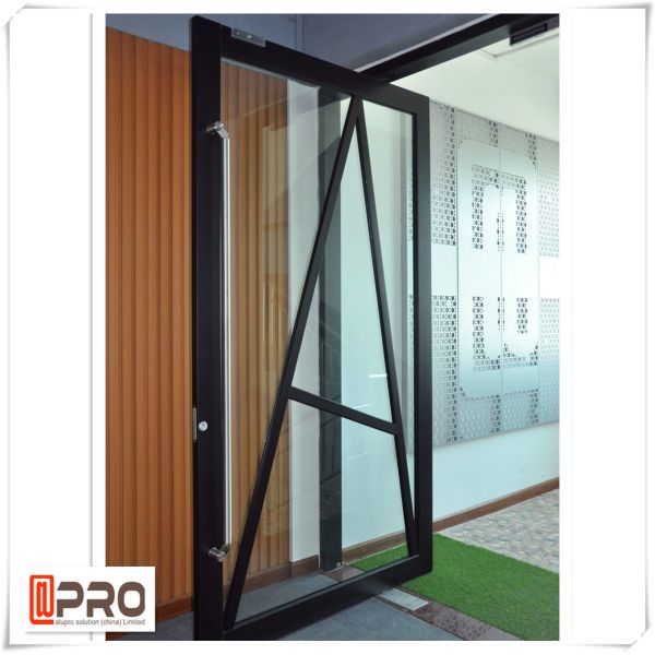 O caixilho de alumínio do único painel do pátio articulou a porta de vidro a PORTA COMPOSTA personalizada da dobradiça de alumínio da porta da cor do perfil