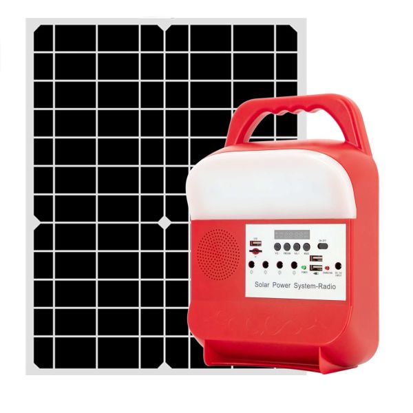 Portable Phone Rechargeable Solar Home System Kit Energy Saving Lamp Panel Light