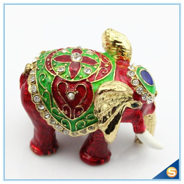 Thai Style Elephant Enamel Ornaments Jewelry Box Home Furnishing Lucky Elephant Trinket Box