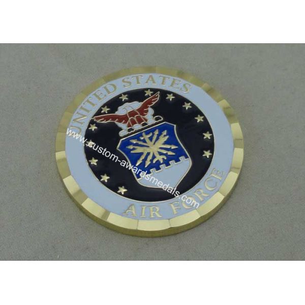Personalized Coin For US Air Force With Copper Material 2.0 Inch And Diamond Cut Edge