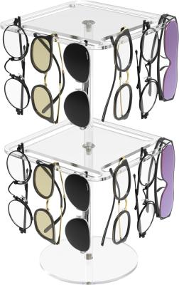 360 Degree Rotating Double Tier Acrylic Display Stand for Sunglasses & Eyeglasses