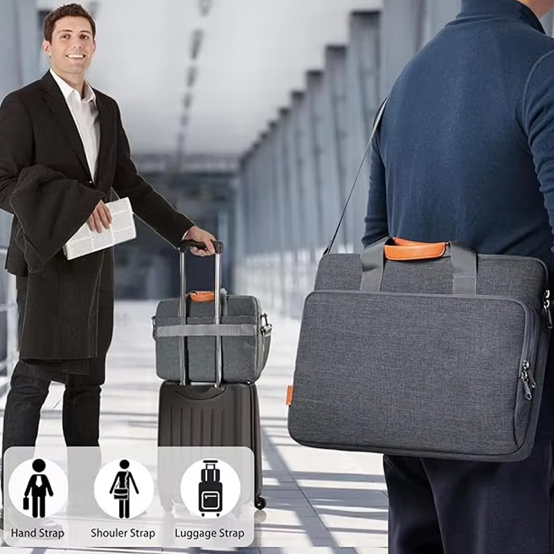 Laptop Computer PC Shoulder Bag Carrying Case Water-Repellent Fabric Briefcase Toploader OEM ODM Wholesale OEM/ODM/Private Label