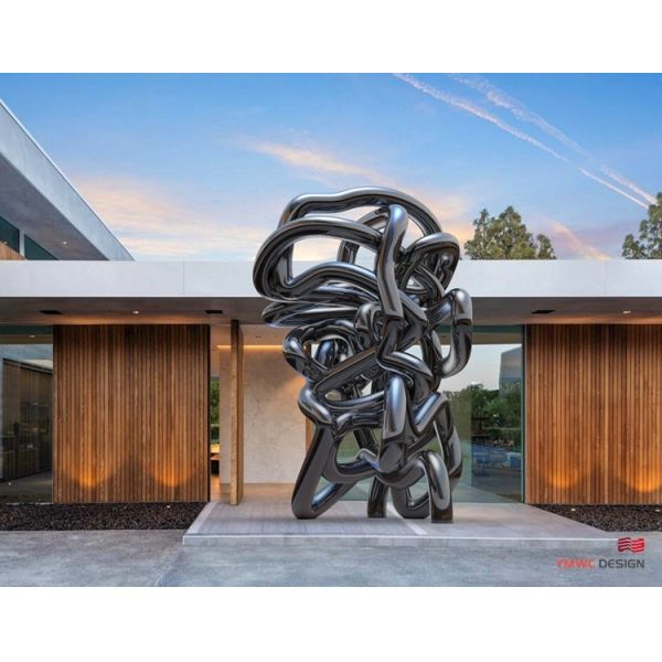 Custom Printing SCULPTURE Abstract Intertwining Metal Sculpture with Complex Structure