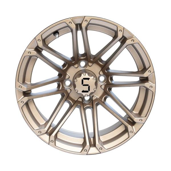 4x4 Bolt Pattern Golf Cart Alloy Wheels ET-25 Machined Glossy Black Bronze