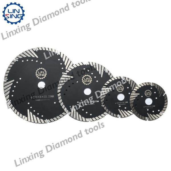 Disco de corte de diamante de 230 mm Ferramentas de corte fino Turbo segmentadas lâmina de serra de diamante 4' 5' 7