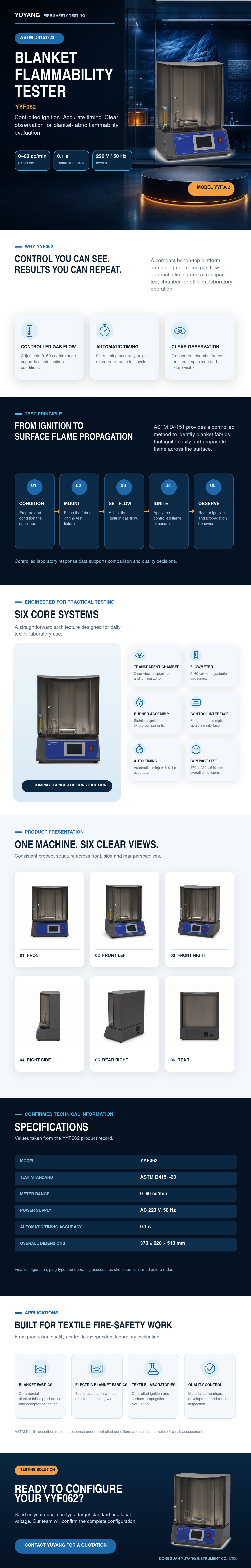 ASTM D4151 Blanket Flammability Tester Textile Fabric Flame Spread Testing Machine Laboratory Safety Evaluation Equipment
