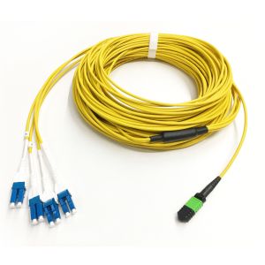 G657 Single Mode Fiber 8 Cores MPO To DLC MTP 8F to LC Duplex Uni-boot Optical