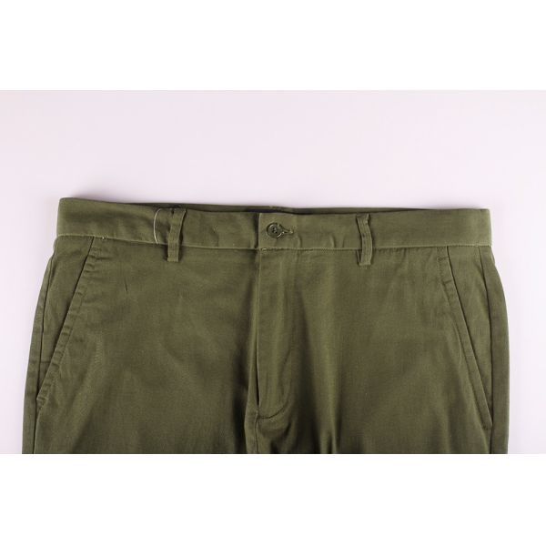 Mens Casual Elasticated Waist Straight Leg Linen Trousers Solid Color Customized