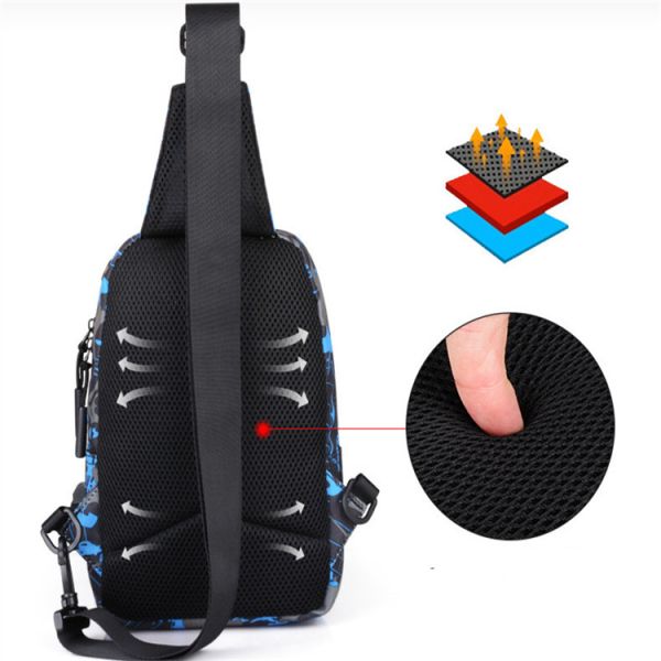 Neoprene Men'S Cross Body Sling Bag Waterproof Anti Theft Sling Bag Unisex