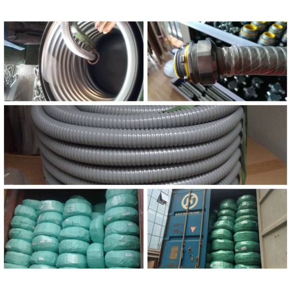 Electrical Galvanized Steel PVC Flexible Conduit And Fittings Grey