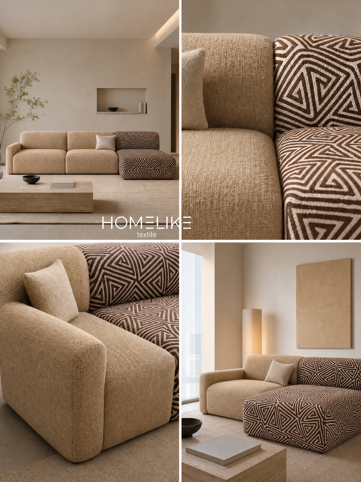 350gsm Luxry Geometric Patterned Digital Print For Sofa