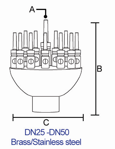 Регулируемые сопла фонтана цветения ДН25 3 слоев латунные