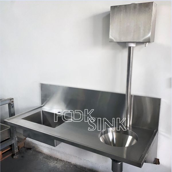 Factory Wholesale Hospital Workstation Sluice Hopper Sinks Stainless Steel Hot Selling 1600x560mm Waste Disposal Sink For Clinic Laboratory