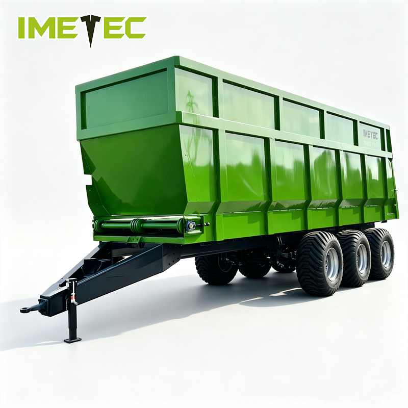 Agricultural Solid Manure Spreader Trailer Ground Driven For Handling And Distribution