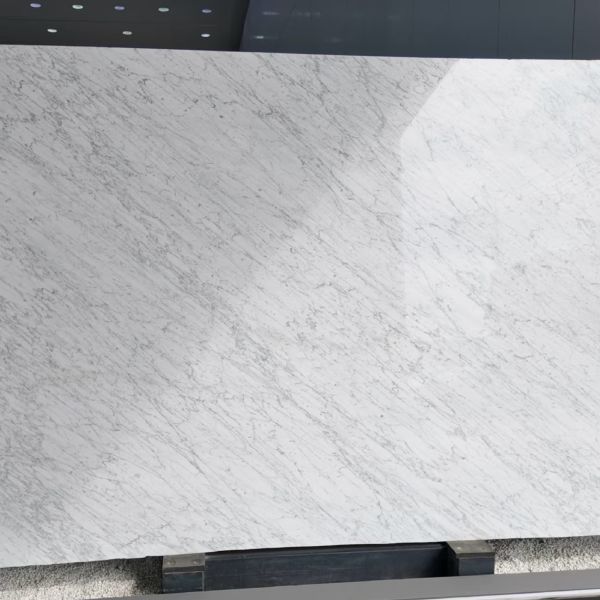 Italian Carrara Decorative Stone Vase White Fluted Stone Flower Vase