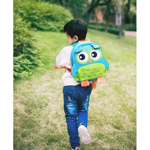 Lovely owl desgin waterproof kids toddler backpack for boys girls
