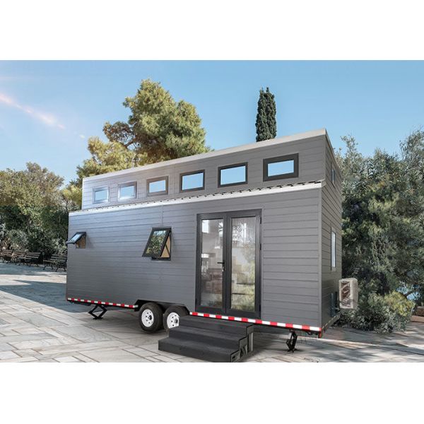 Light Steel Frame Tiny Home 2.4m*7.8m Electric Heating White/Black