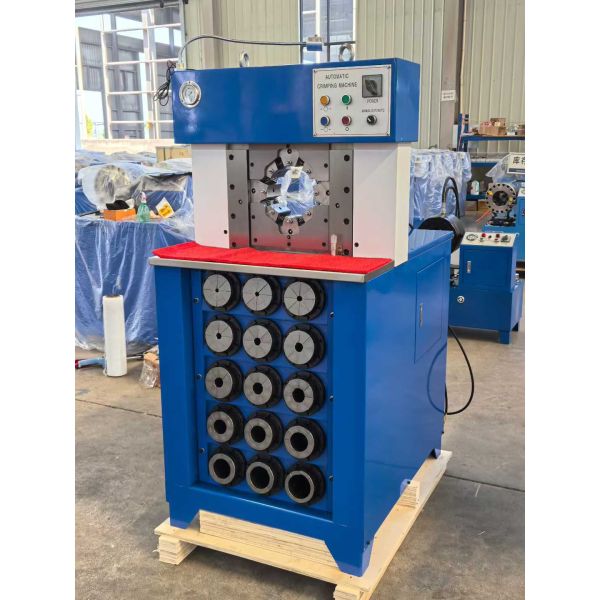 3 Inch Super Thiness Model Hydraulic Hose Crimping Machine Black And Blue Color With 6-76mm Crimping Range 165mm Max Opening And 15 Dies