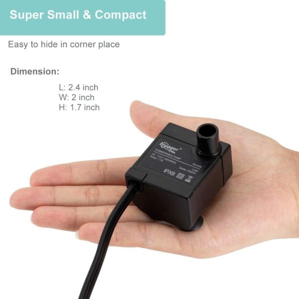 Ultra Quiet Submersible Water Pump 3W Aquarium With 2 Nozzles